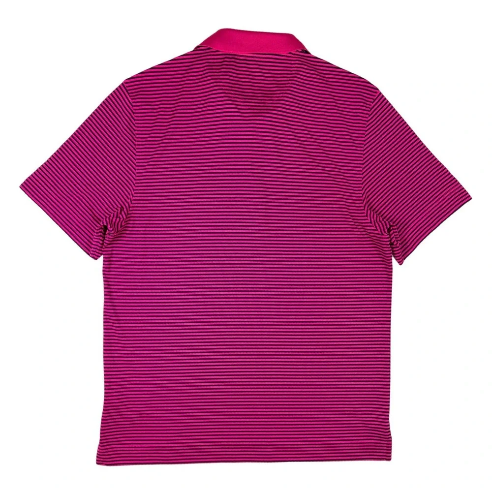 Cutter & Buck Polo Shirt Mens Medium Pink‎ Striped Excellent Short Sleeve Golf